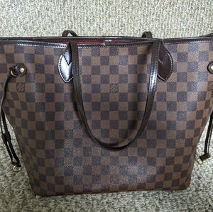 Louis Vuitton Damier Ebene Neverfull with  Cherry Interior, MM size